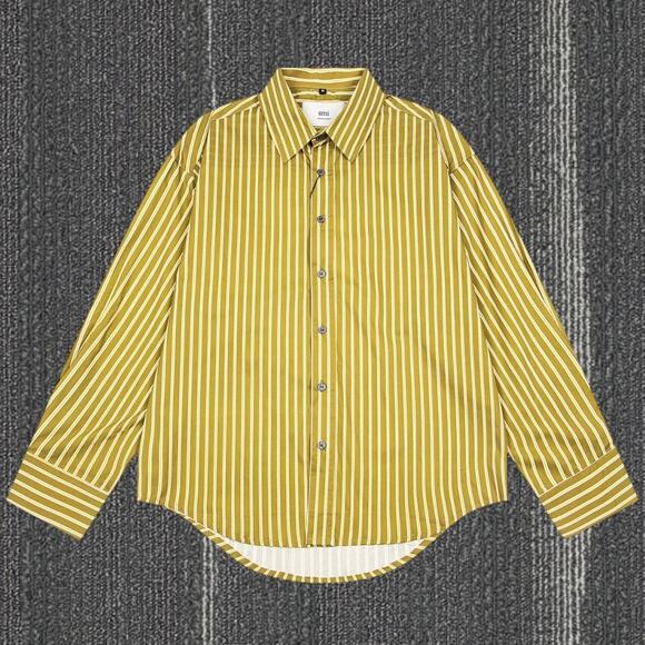Ami Paris Yellow Stripe Long Sleeve Shirt - Picture 1 of 2